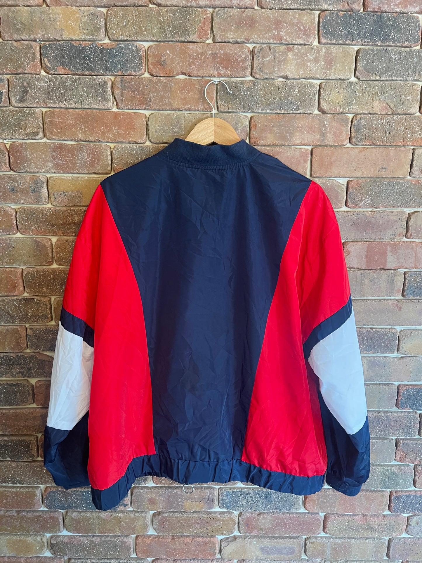 Red, White & Navy Blue Windbreaker Zip Up