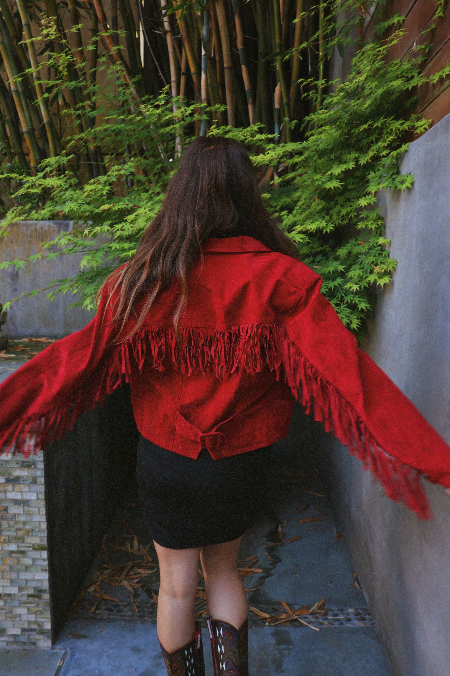 Red Hot Fringe Suede Jacket