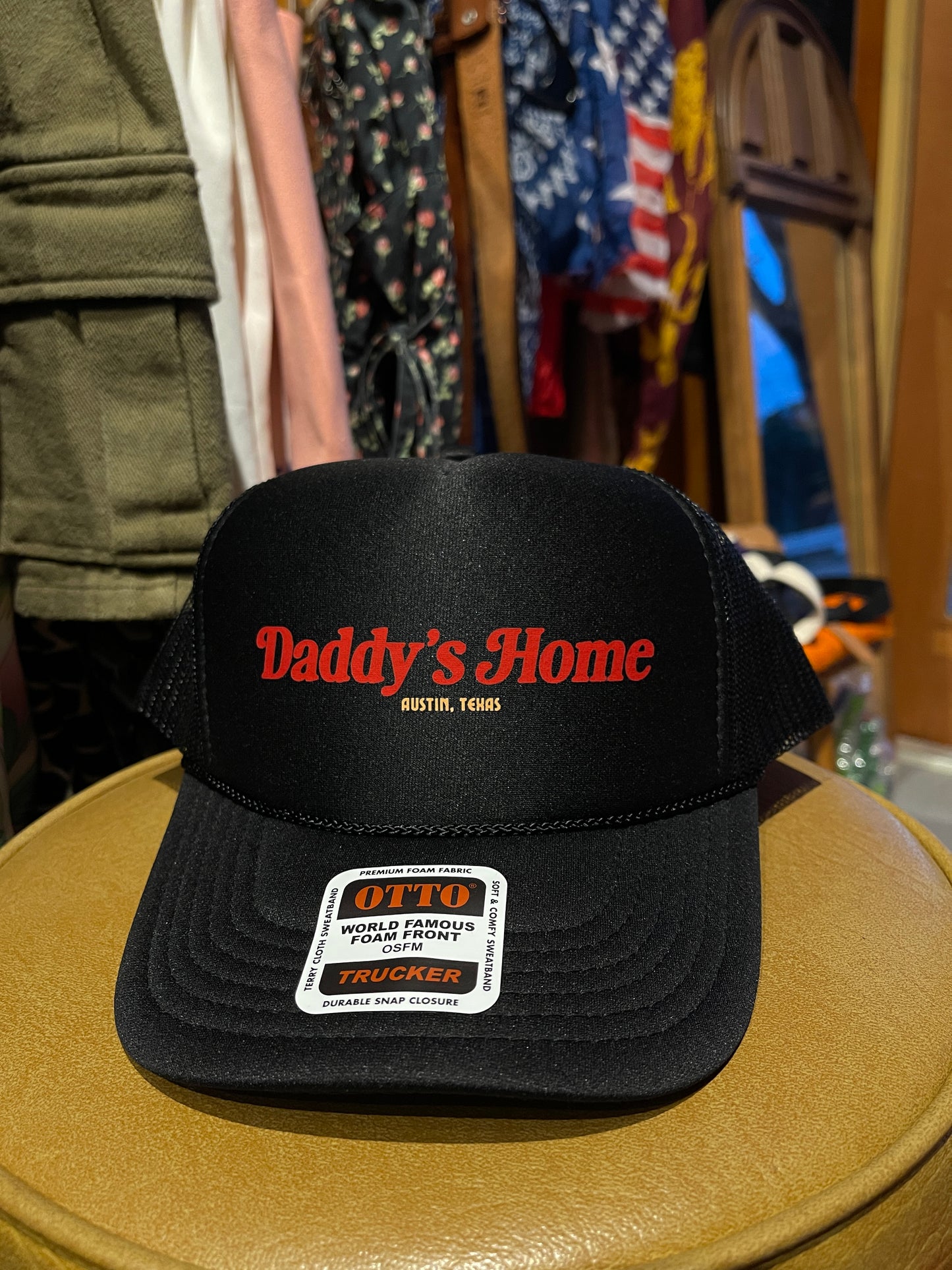 Daddy’s Home Classic Austin, TX Black Foam Trucker Hat