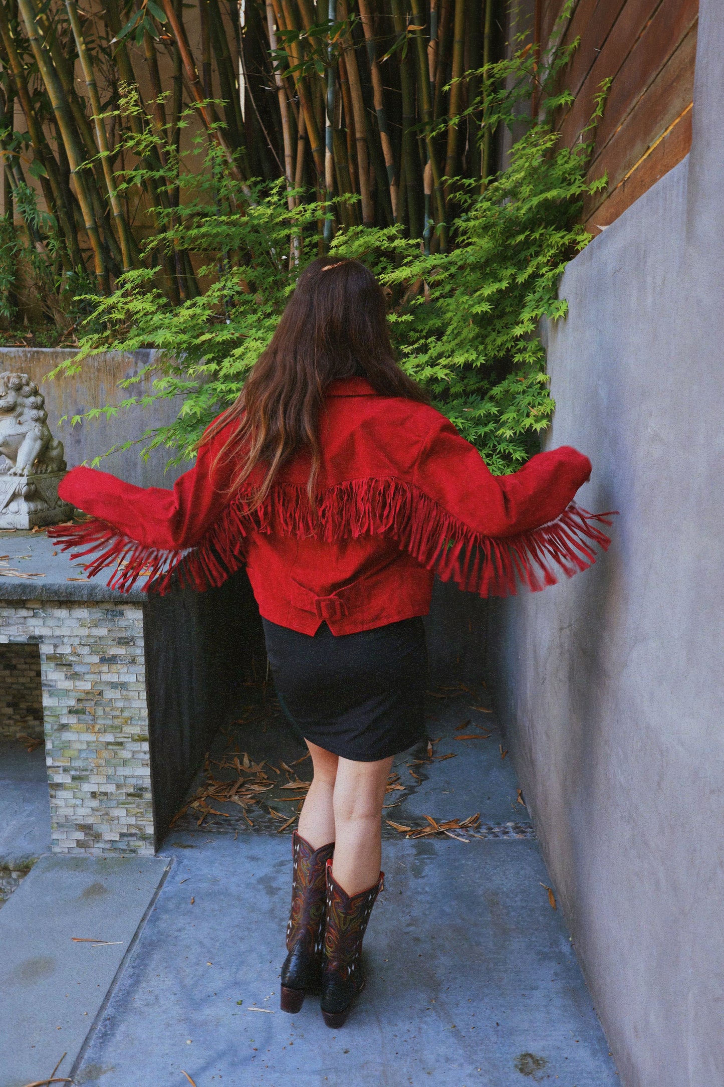 Red Hot Fringe Suede Jacket