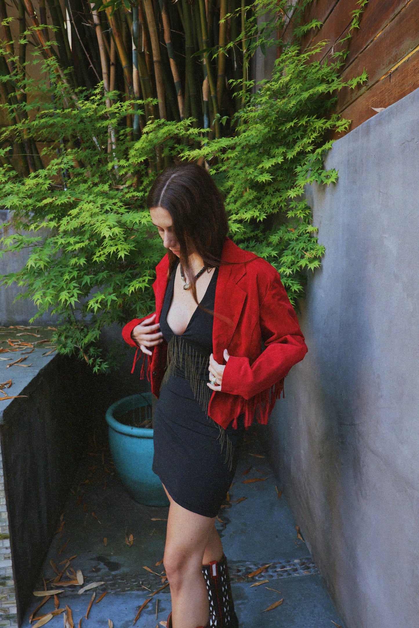 Red Hot Fringe Suede Jacket