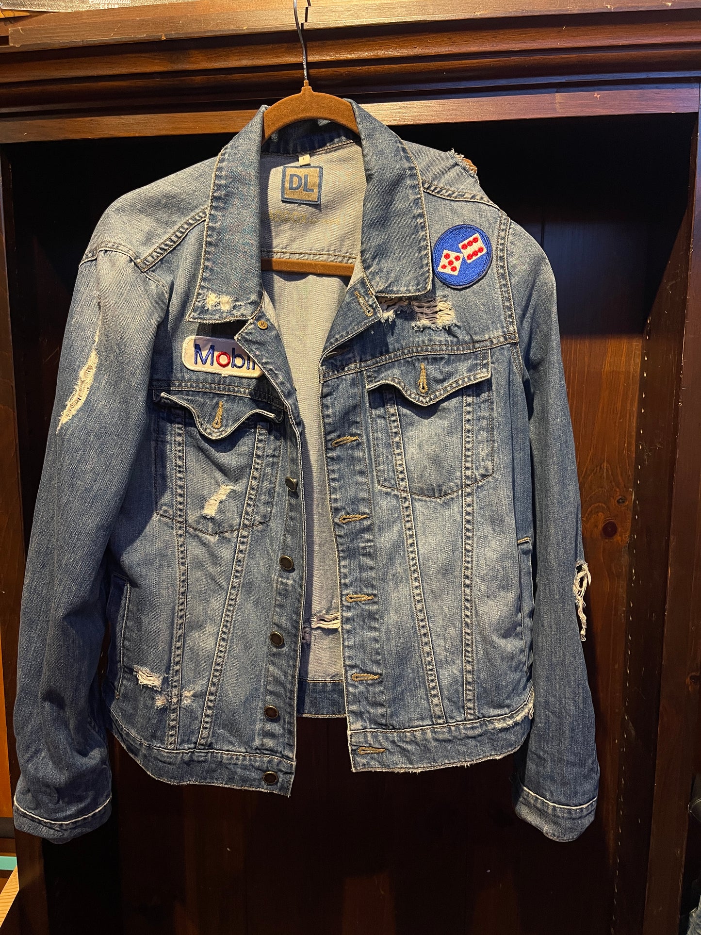 Vintage Jean Jacket with vintage patches