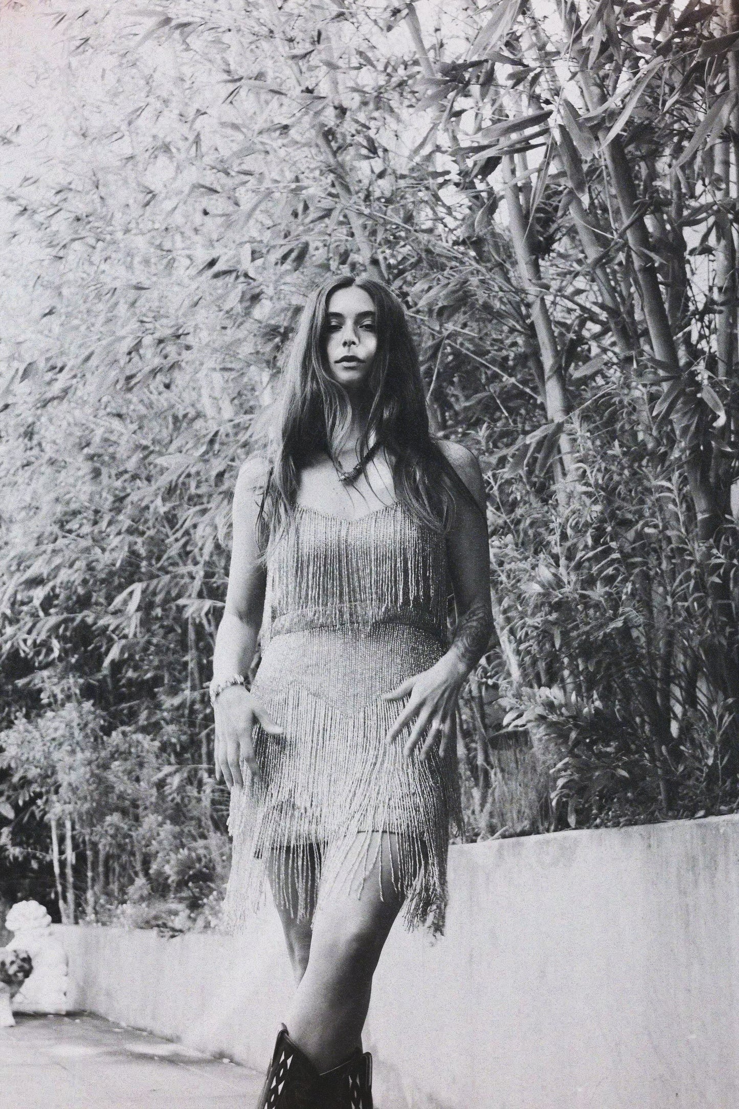 Vintage Silver Beaded Fringe Dress