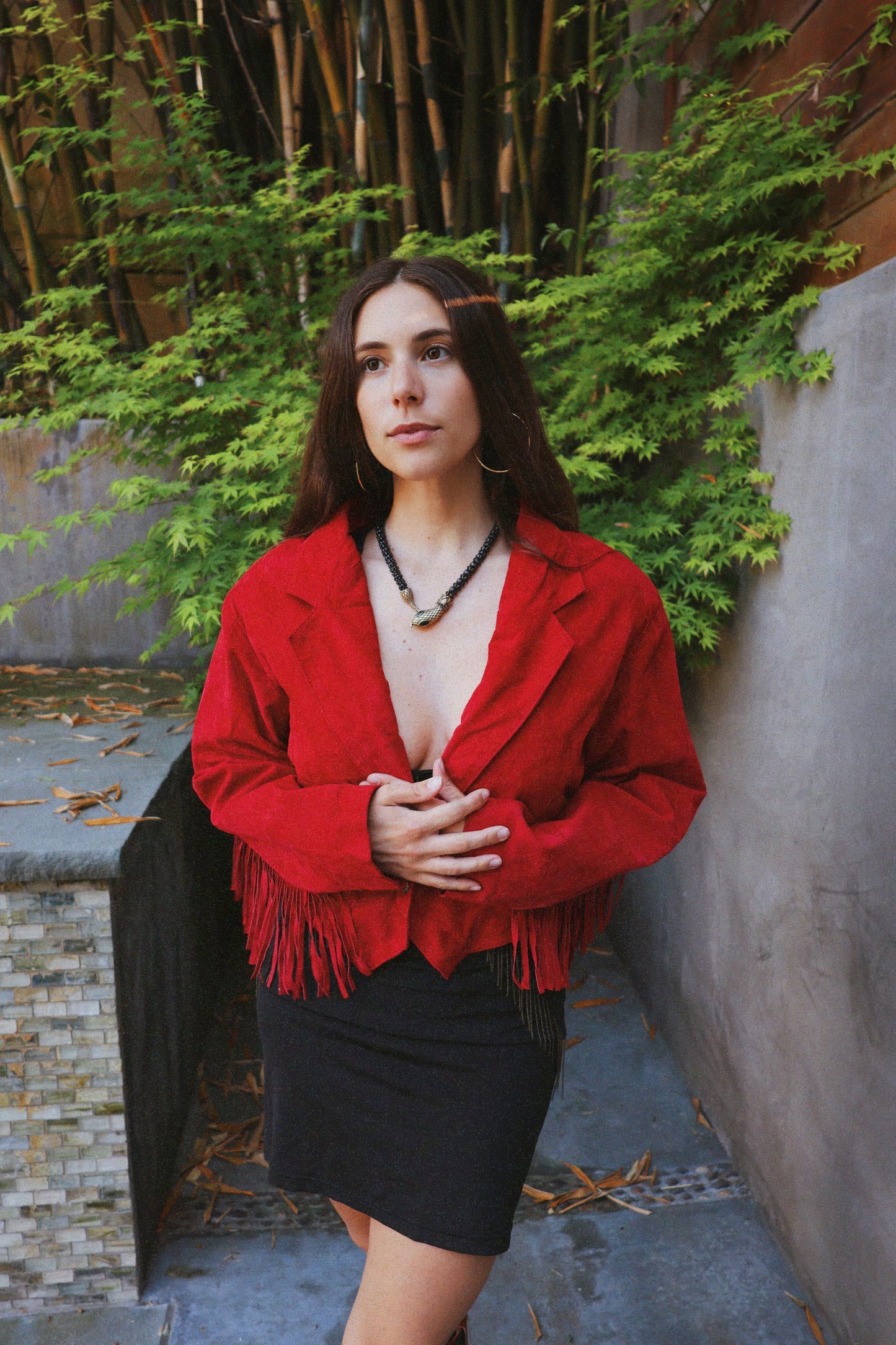 Red Hot Fringe Suede Jacket