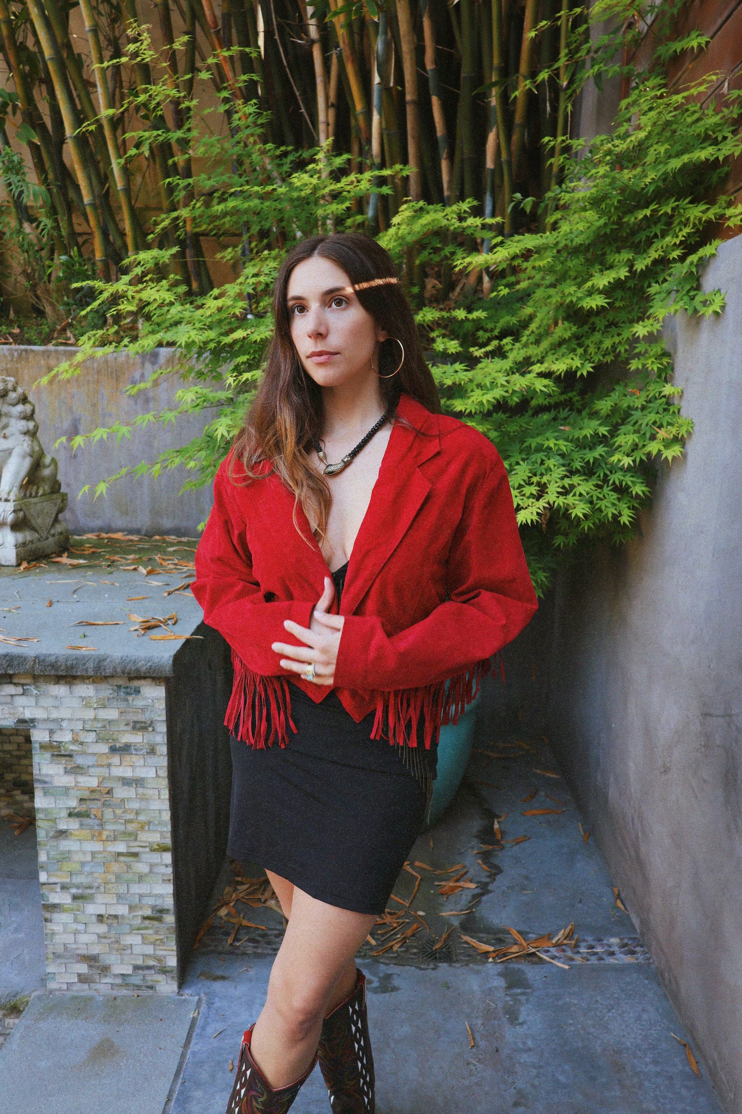 Red Hot Fringe Suede Jacket