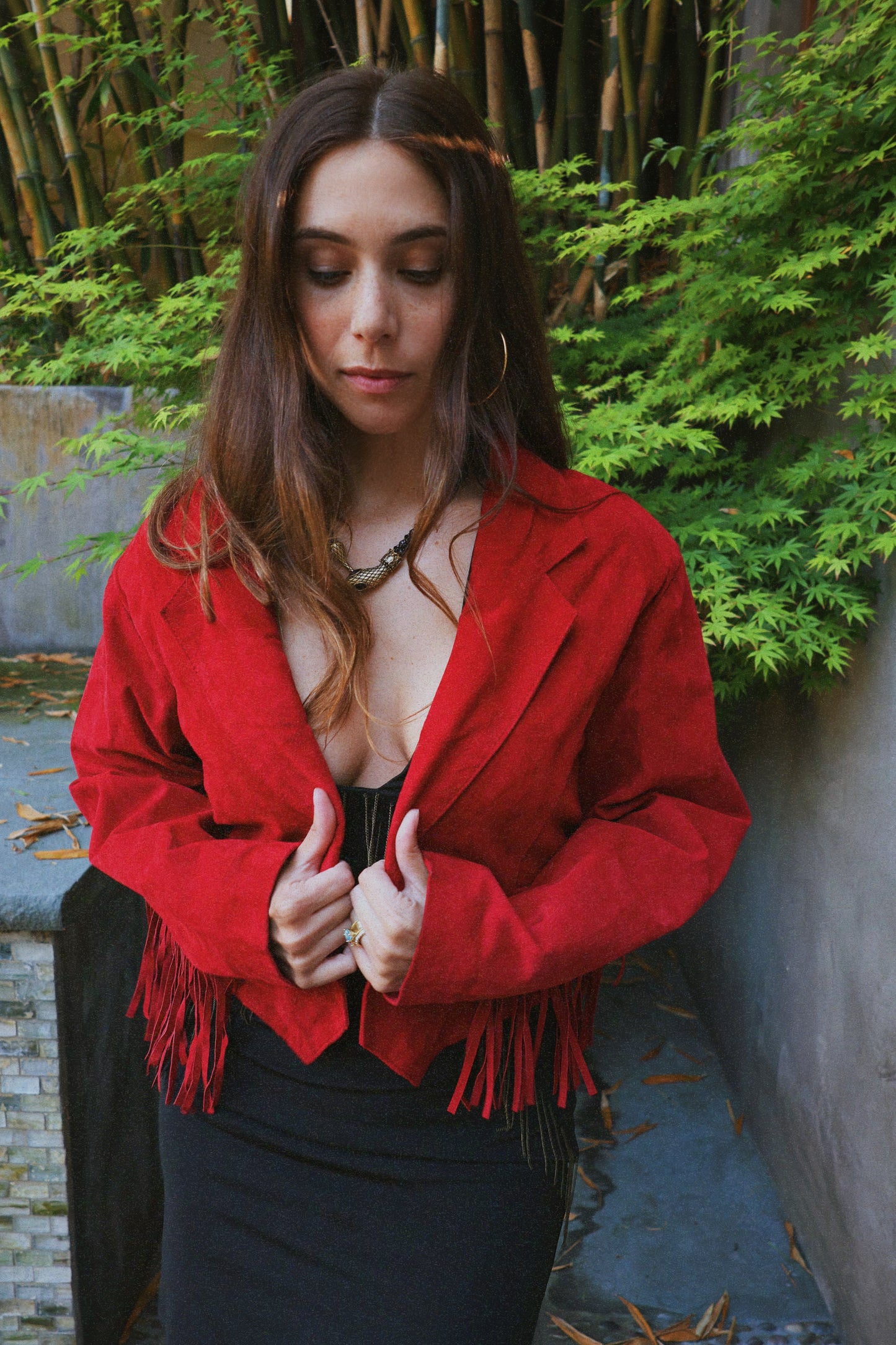 Red Hot Fringe Suede Jacket
