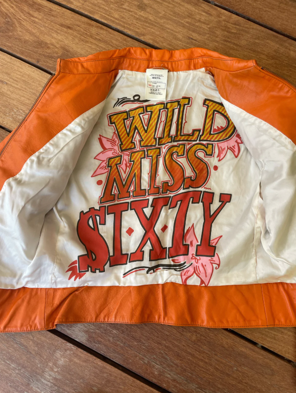 Vintage Miss Sixty Orange Leather Jacket