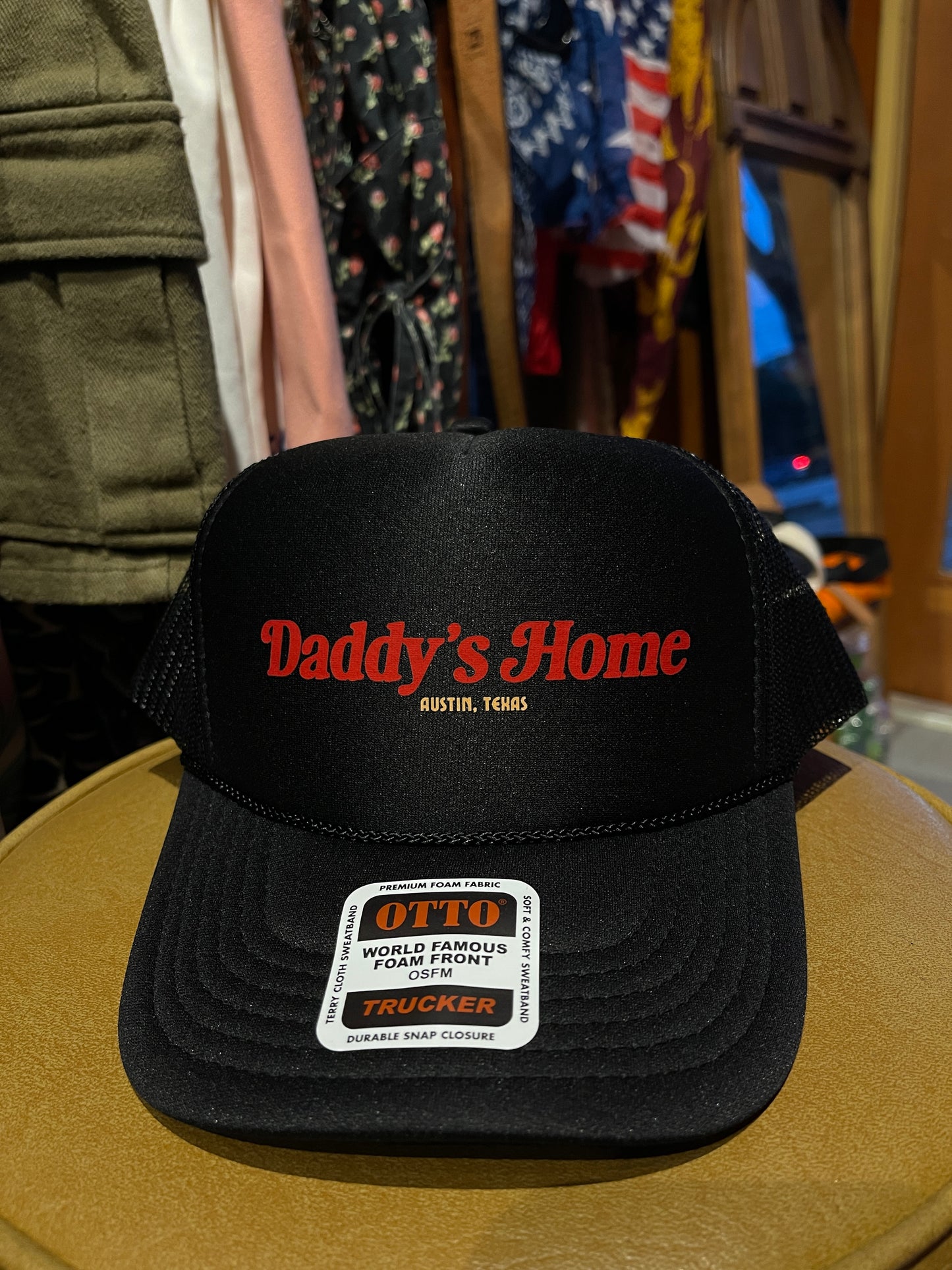 Daddy’s Home Classic Austin, TX Black Foam Trucker Hat
