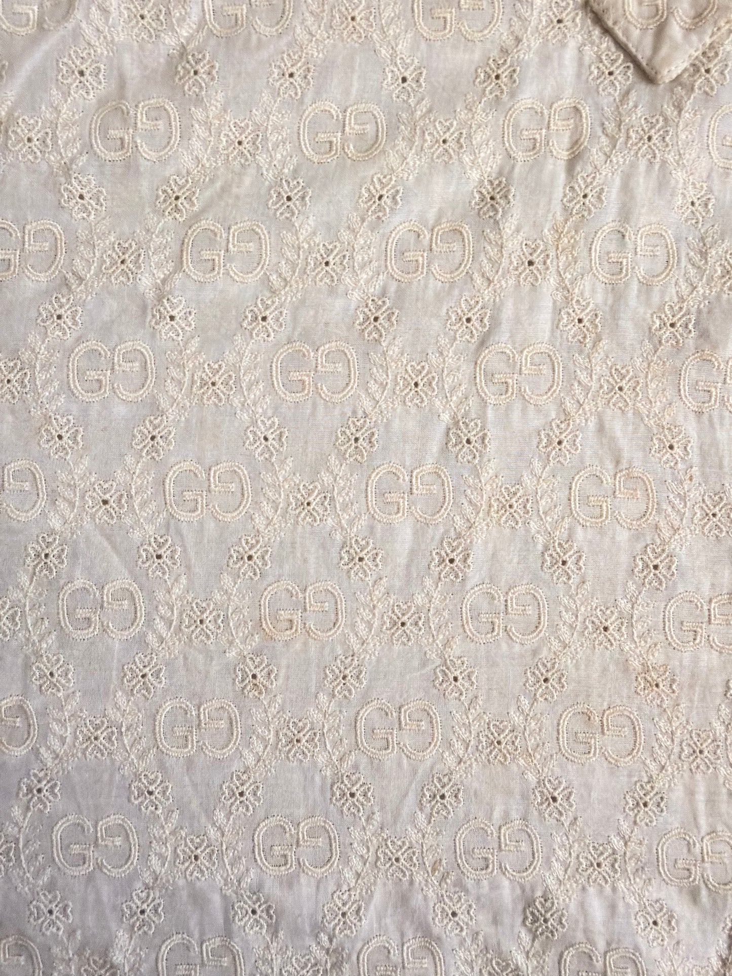 Vintage Gucci Embroidered Cotton Dress