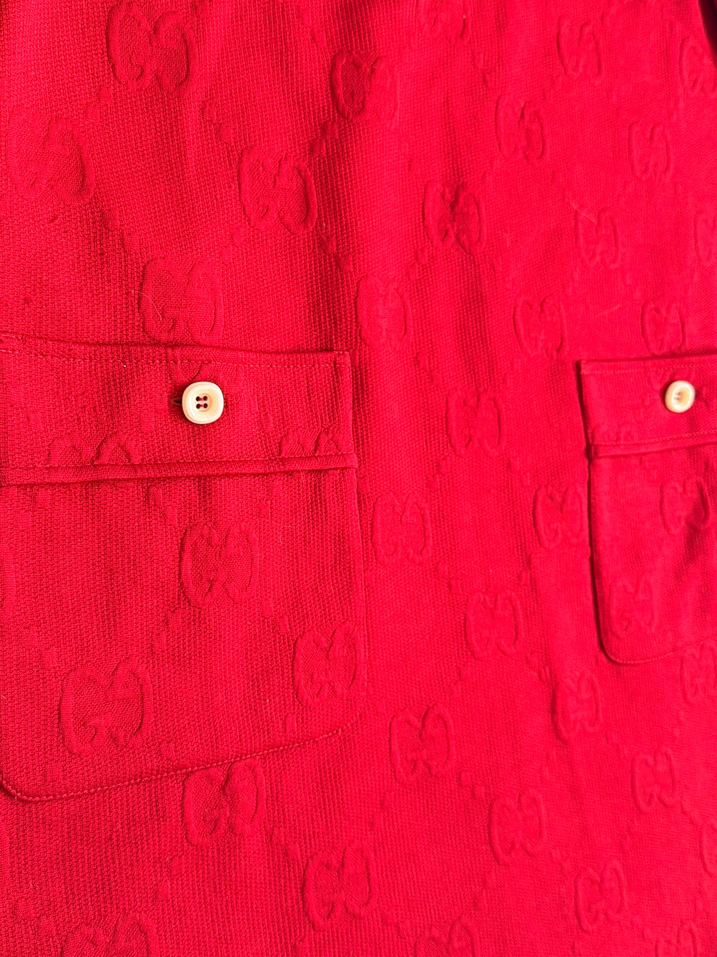 Gucci GG Red Monogram Jersey Mini Dress