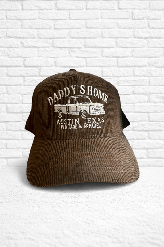 DADDY'S HOME Embroidered Corduroy Brown TRUCKER
