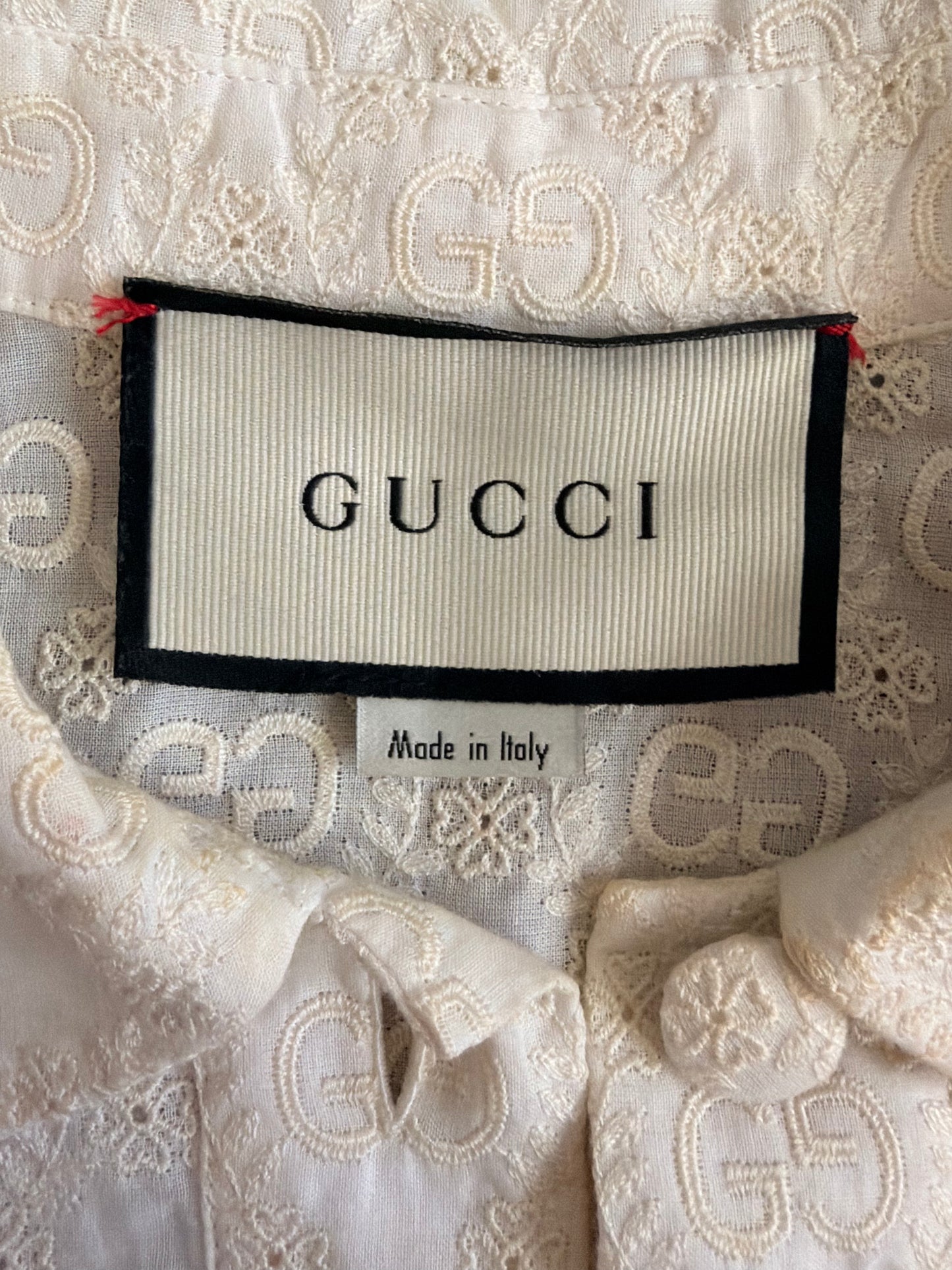 Vintage Gucci Embroidered Cotton Dress