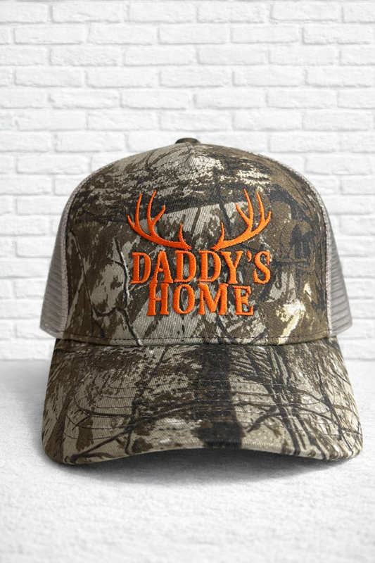 DADDY'S HOME Embroidered Camo TRUCKER