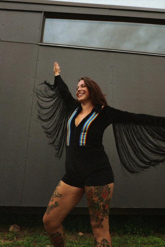 OUT & OUTLAWED 🌈 Handmade Fringe Jumpsuit