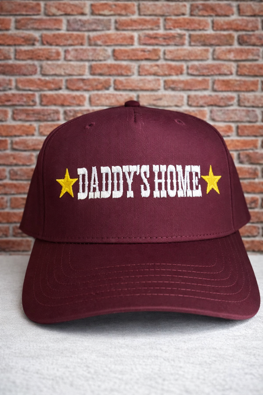 DADDY'S HOME Embroidered Burgundy TRUCKER