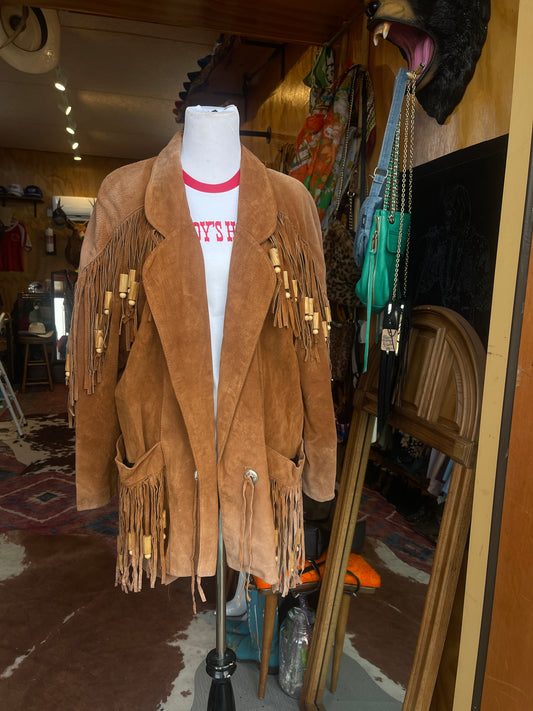Vintage 80s Pig Suede Fringe Jacket 🧥