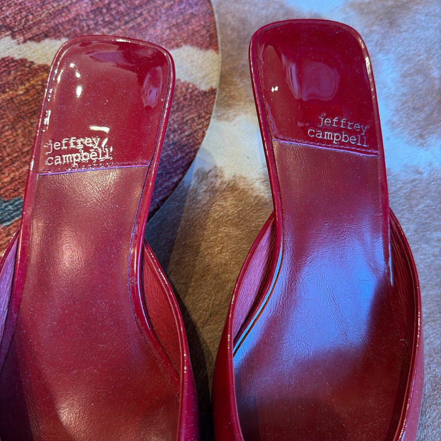 Red Esmerelda Square Toe Mule
