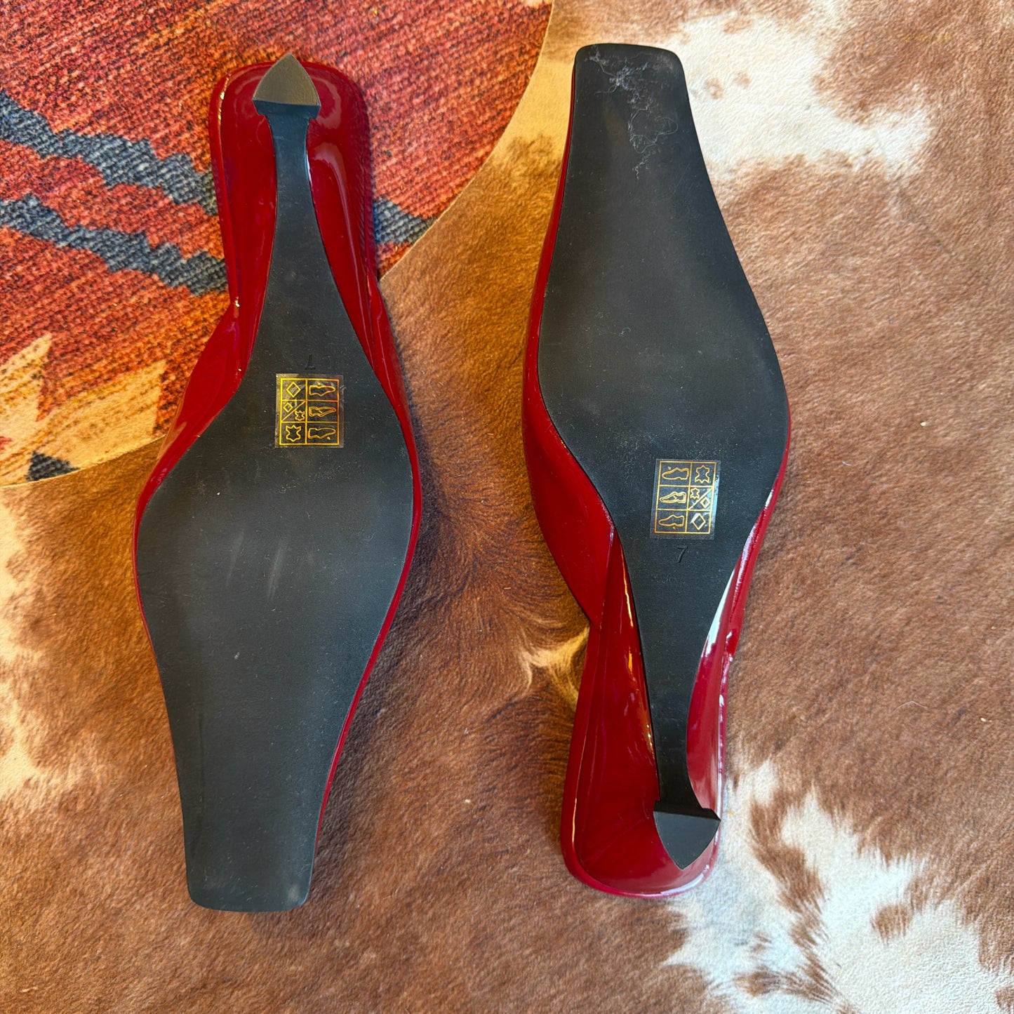 Red Esmerelda Square Toe Mule