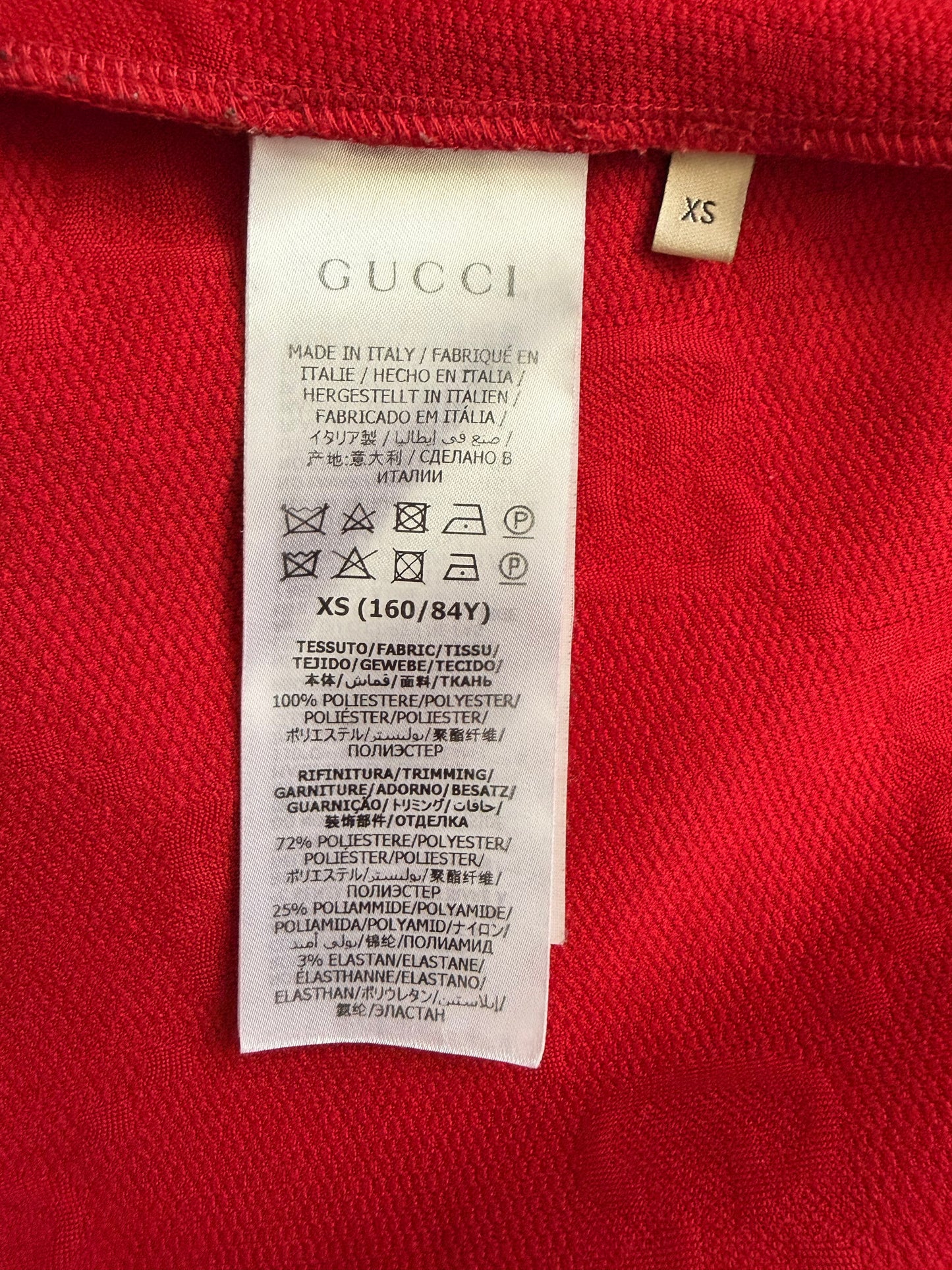 Gucci GG Red Monogram Jersey Mini Dress