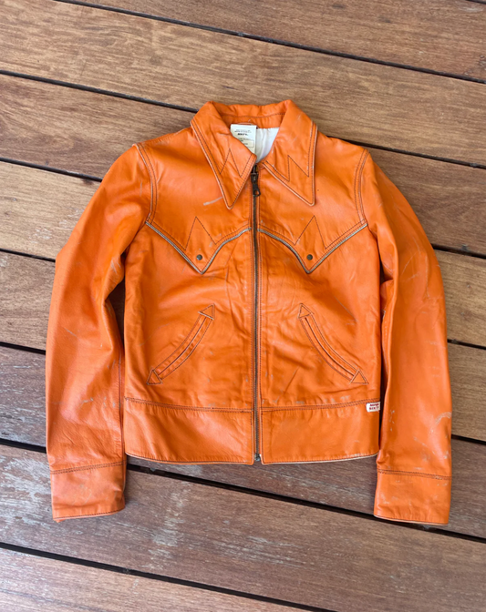 Vintage Miss Sixty Orange Leather Jacket
